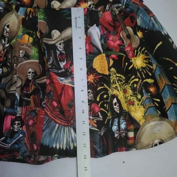 VANITY PROJECT Woman UK 12/ US 8/M Multi-Colored skulls Sleeveless tunic top - Picture 10 of 10